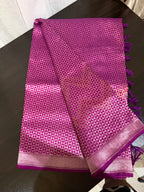 Purple Benarasi Silk Saree with Ornate Zari Work