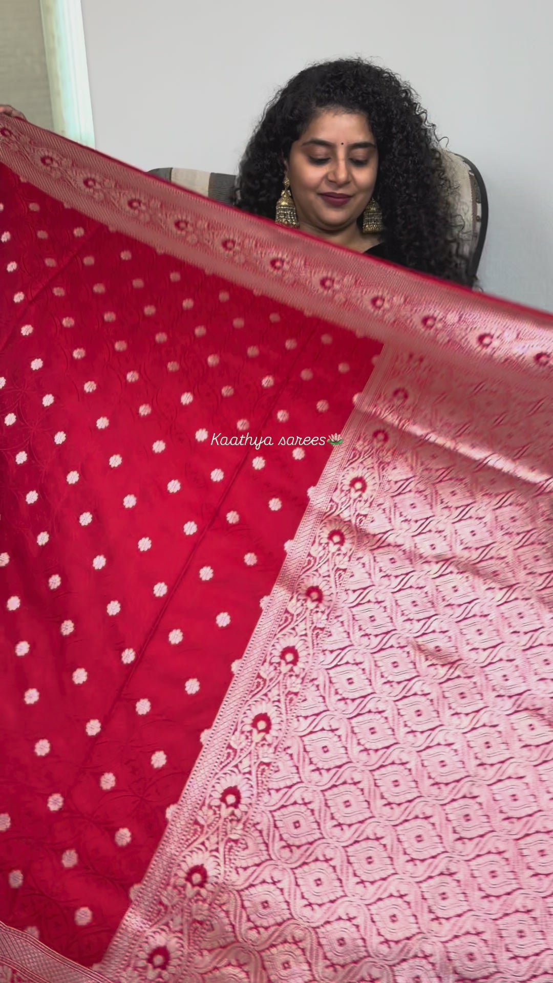 Red Benares Tanchoi Saree
