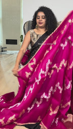 Jaal Kora Benares - Rani Pink