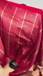 Red Striped Benares Saree