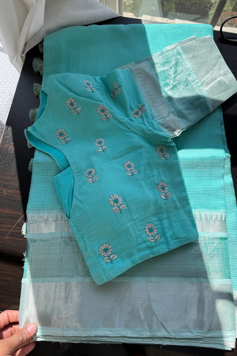 Teal Saree